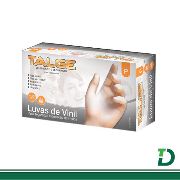 Luva vinil TALGE com pó ( M ) c/ 100und